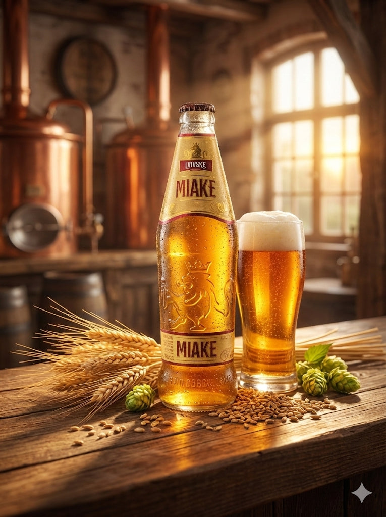 Lvivske 'Miake' (Soft) Lager | Premium Ukrainian Beer | Imported [Insert Volume, e.g., 500ml]