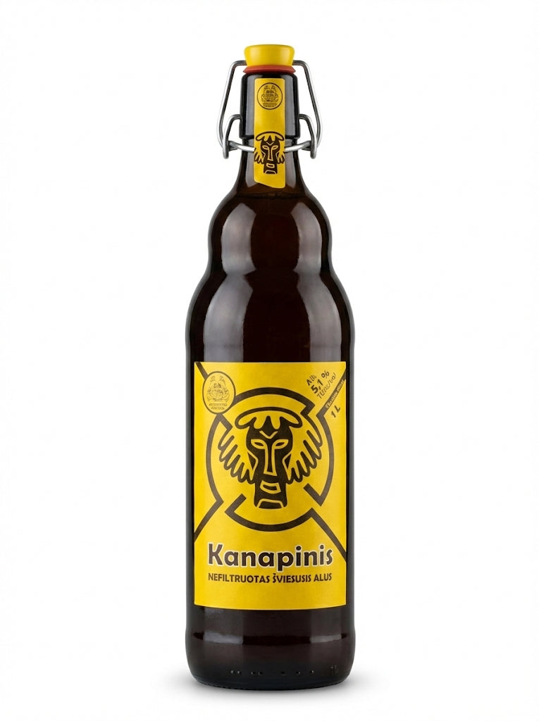 Kanapinis Traditional Lithuanian Unfiltered Light Beer (1L Swing-Top)