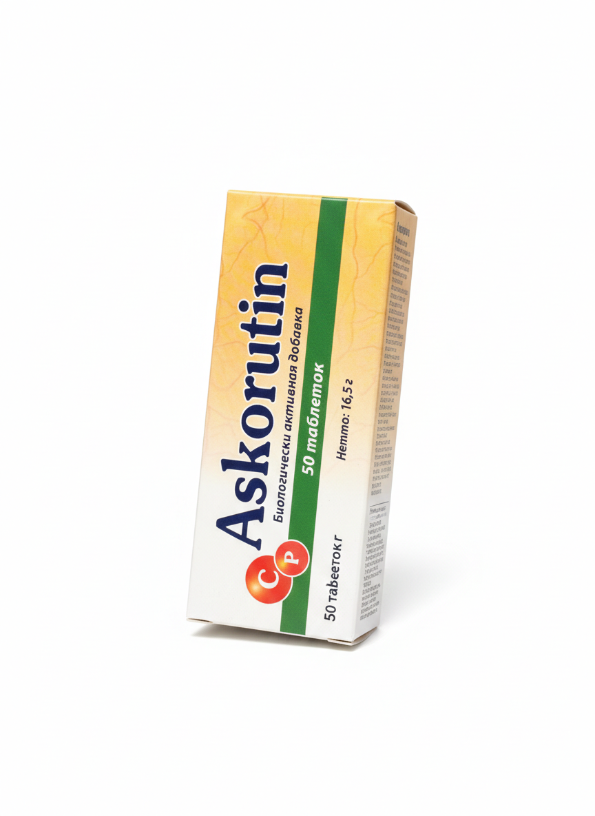 MAK Askorutin Vitamin C & Rutin Supplement 50 Tablets natural supplement package