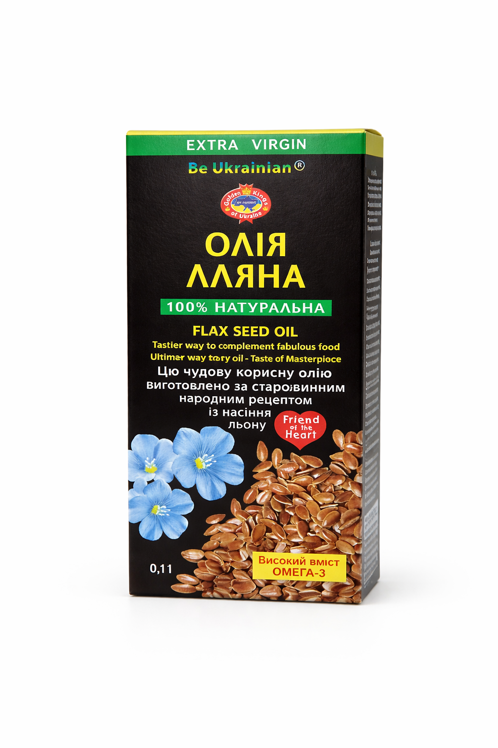 MAK Extra Virgin Cold-Pressed Flaxseed Oil 550ml natural supplement package