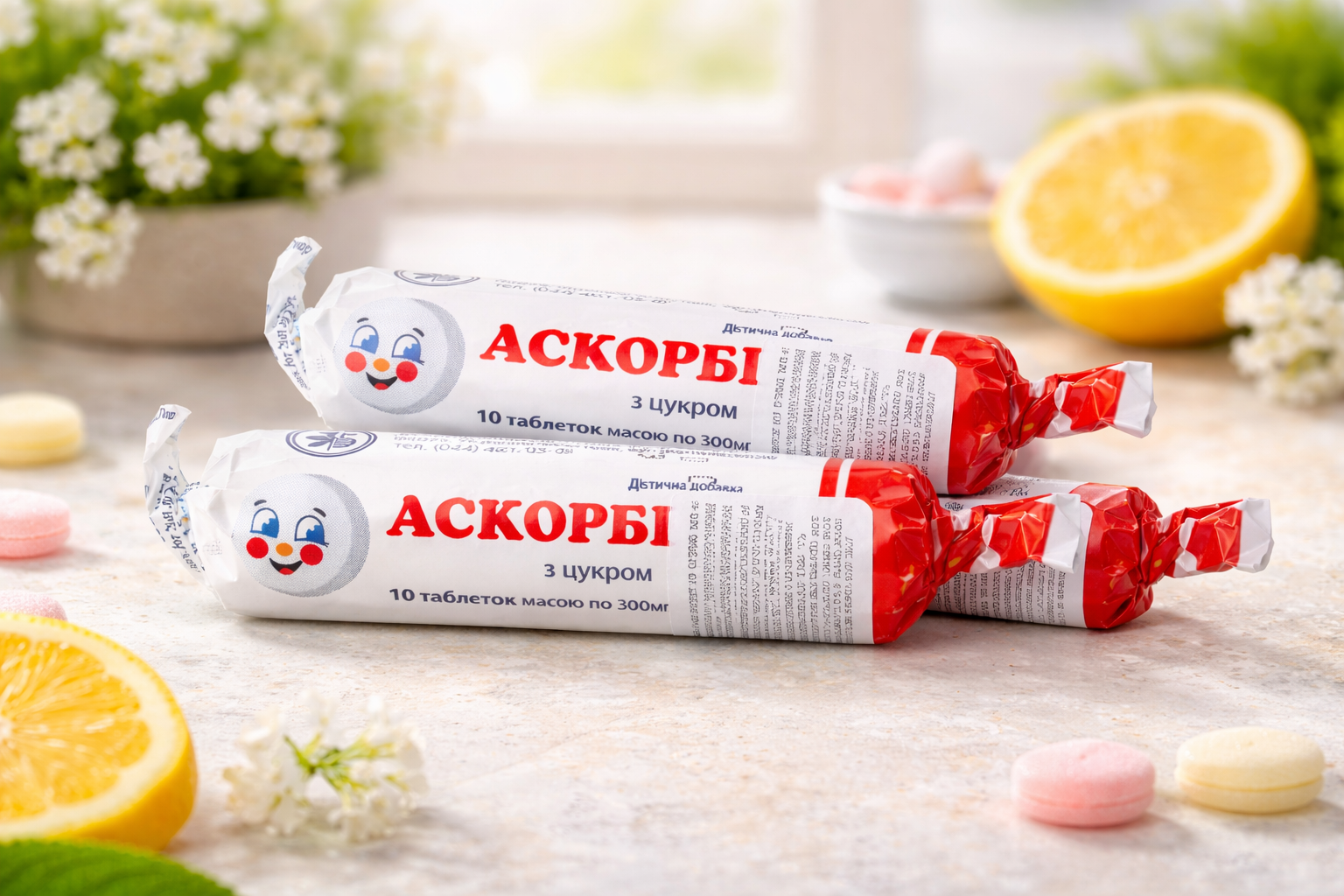 MAK Askorbinka Vitamin C Tablets Chewable 10 Tablets natural supplement package