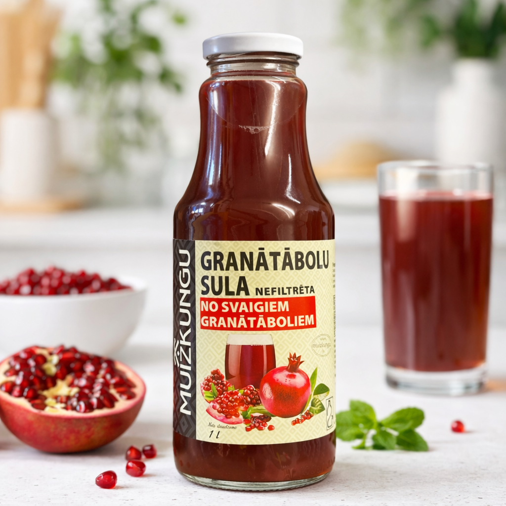 mužkungu unfiltered pomegranate juice natural 1l bottle image 2