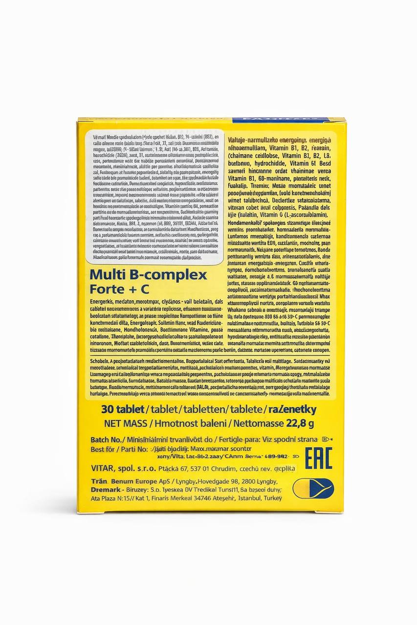 MAK MaxiVita Multi B-Complex Forte + C vitamin supplement 30 tablets natural health product package