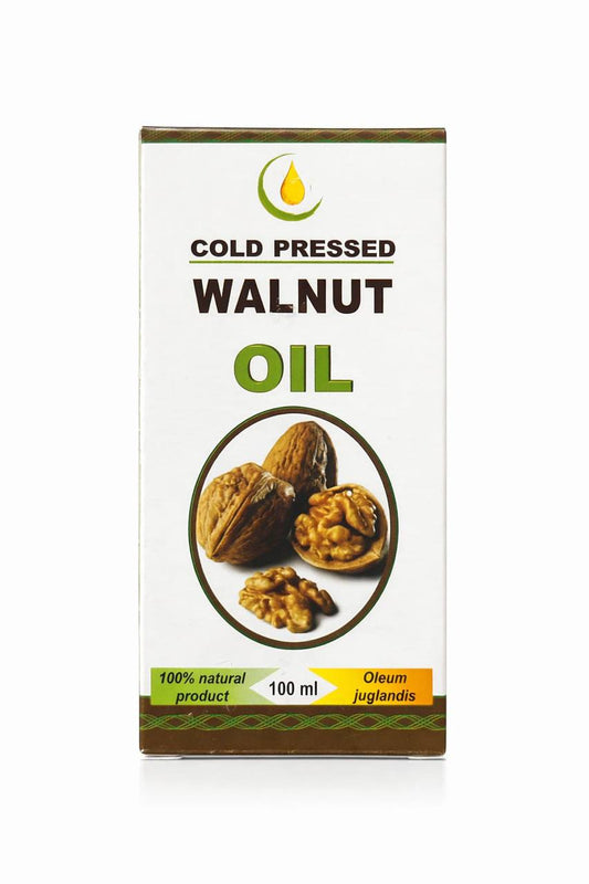 Cold Pressed Walnut Oil 100ml front of box on white background
