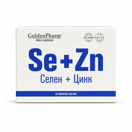 GoldenPharm Selenium + Zinc front of box
