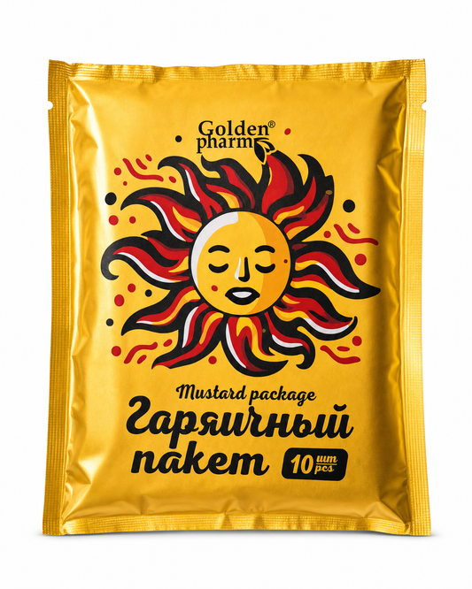 GoldenPharm mustard powder sachets 10 pack front package