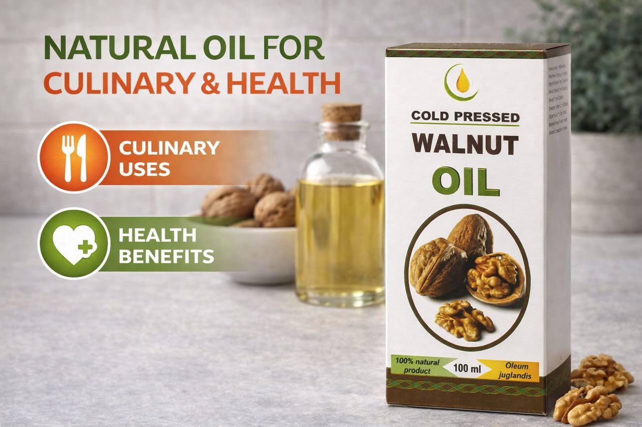 Cold Pressed Walnut Oil 100ml culinary use infographic