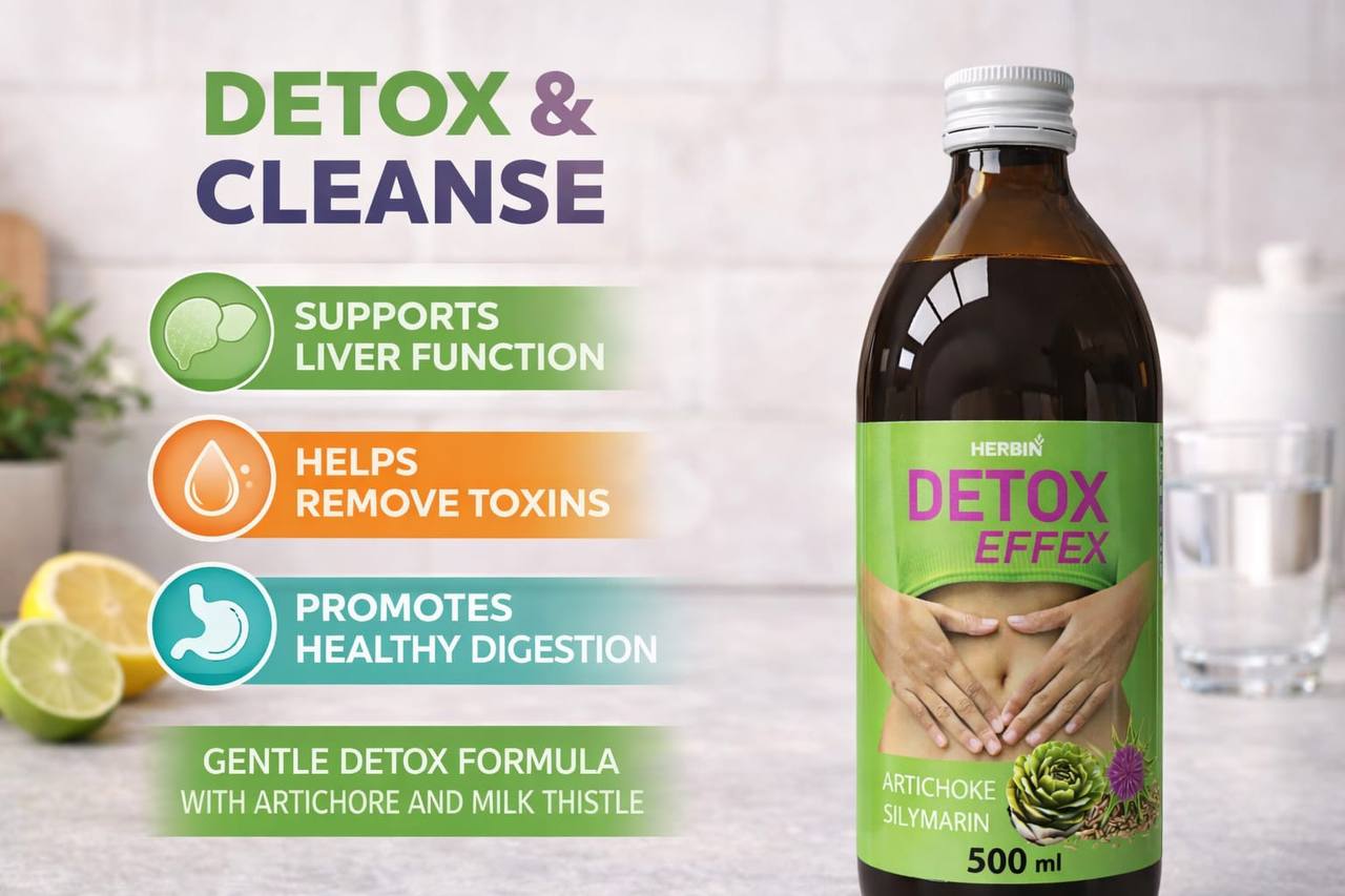 MAK Herbin Detox Effex Artichoke & Silymarin Liquid Supplement 500ml natural health product package