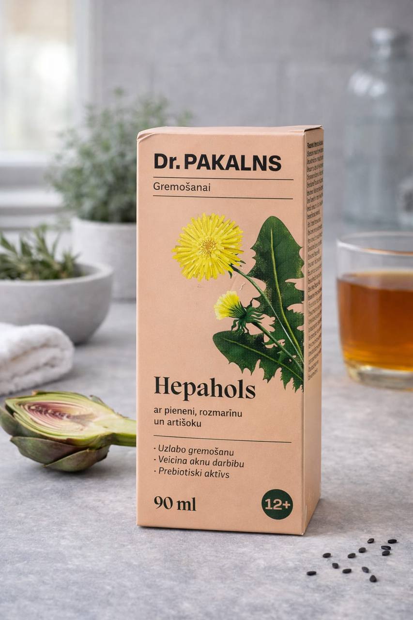 MAK Dr. Pakalns Hepahols Herbal Digestive & Liver Support Drops 90ml natural supplement package