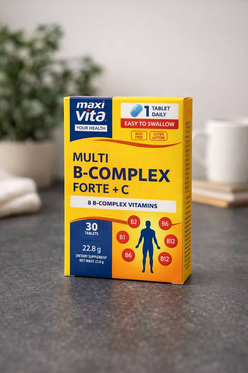 MAK MaxiVita Multi B-Complex Forte + C vitamin supplement 30 tablets natural health product package