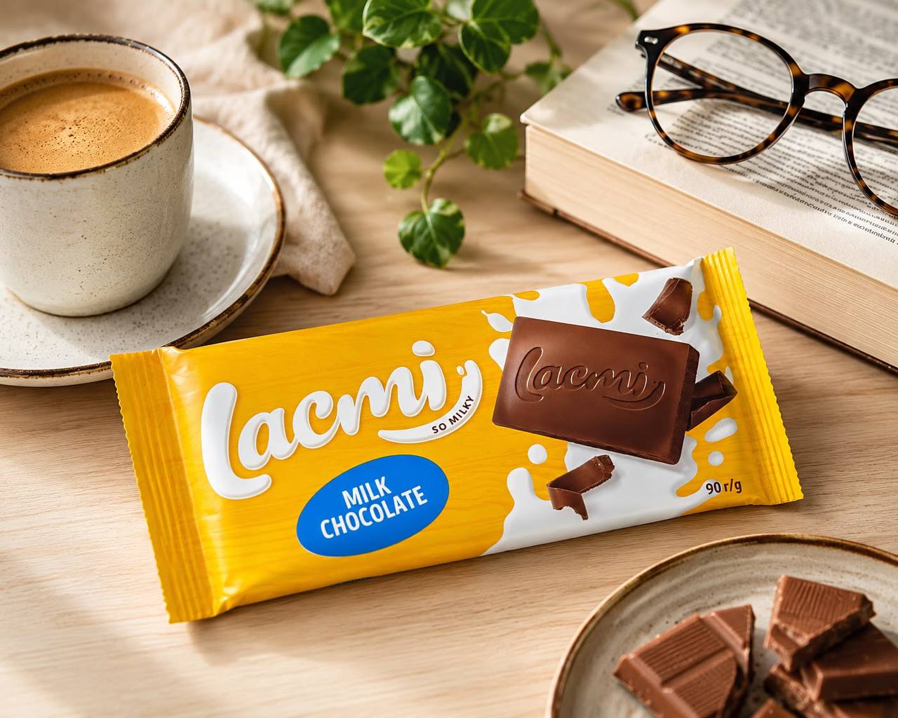 Roshen Lacmi Milk Chocolate Bar 90g lifestyle photo