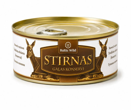 Baltic Wild Stewed Roe Deer Meat can front product shot